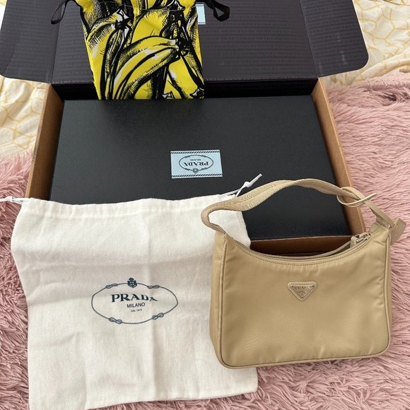 Prada Re-Nylon Re-Edition 2000 mini-bag, Desert beige - Picture 1 of 11